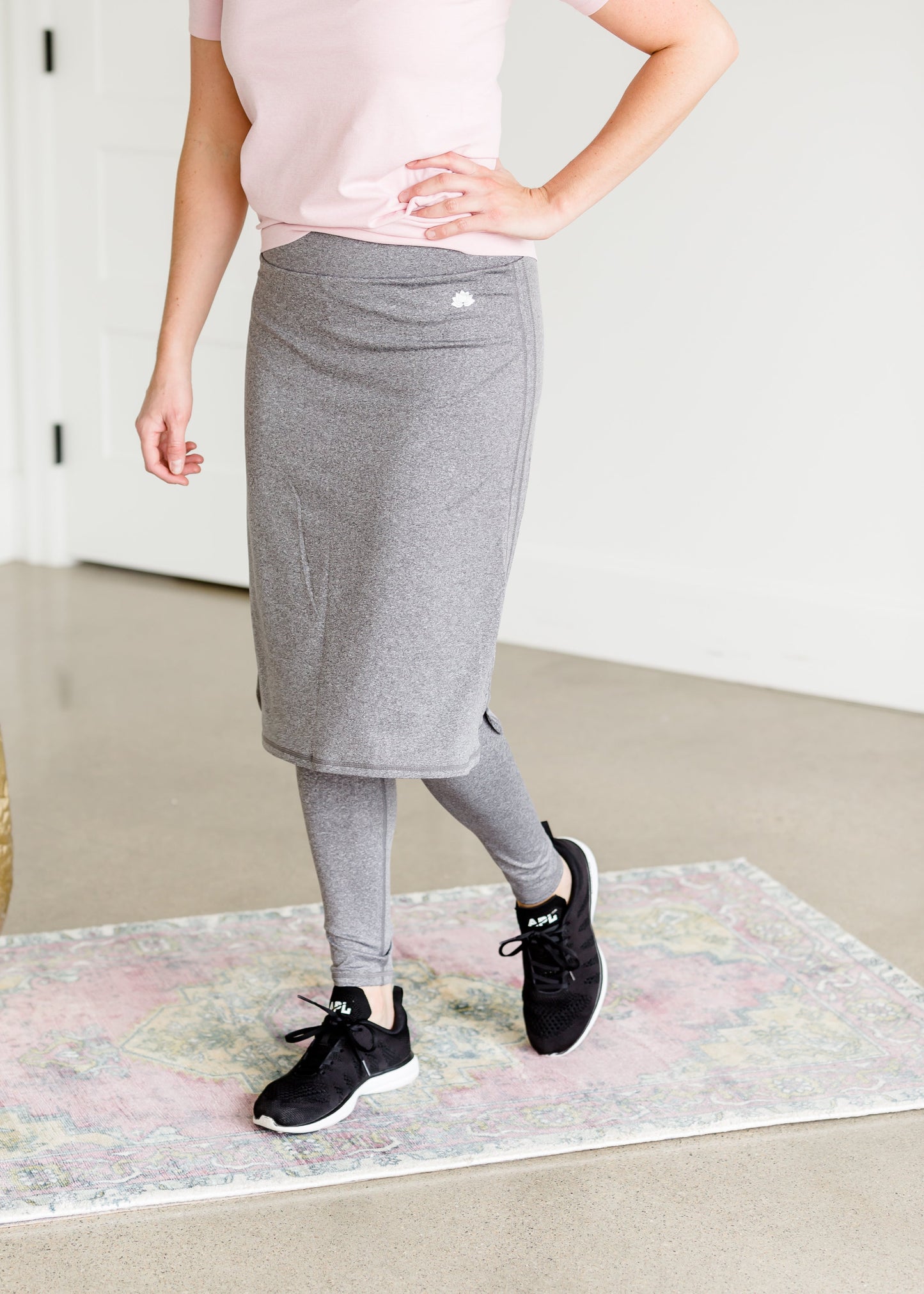Snoga Long Shirttail Heather Gray Sport Skirt - FINAL SALE Activewear