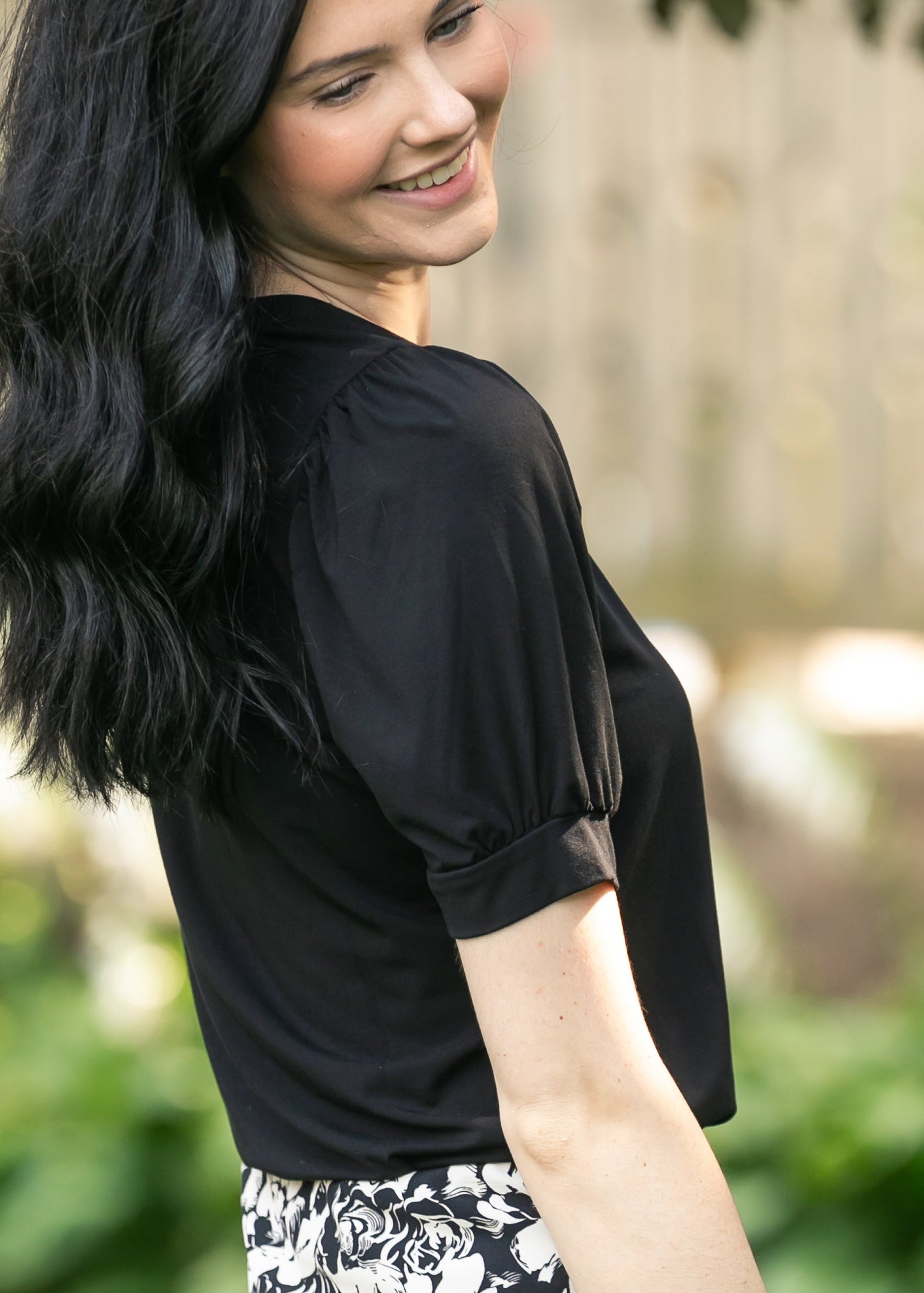 Soft Bamboo Puff Sleeve Top FF Tops