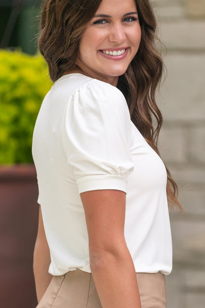 Soft Bamboo Puff Sleeve Top FF Tops