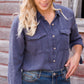 Soft Button Up Roll Tab Top - FINAL SALE Tops