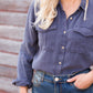 Soft Button Up Roll Tab Top - FINAL SALE Tops