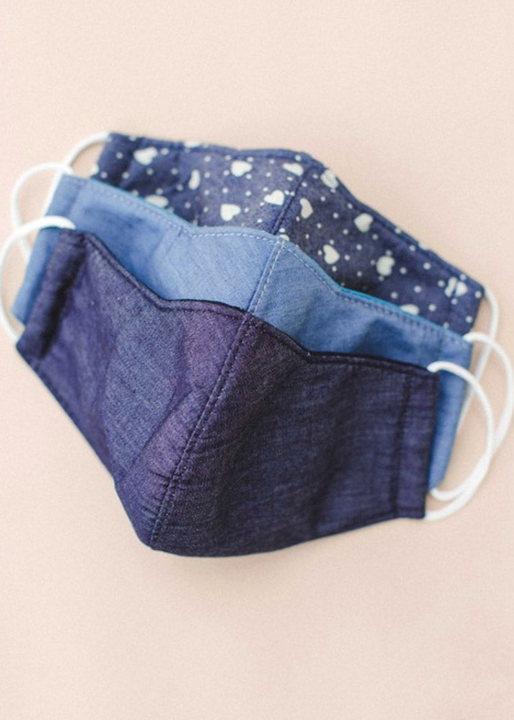 Soft Cotton Reusable Chambray Facemask - Adult Accessories