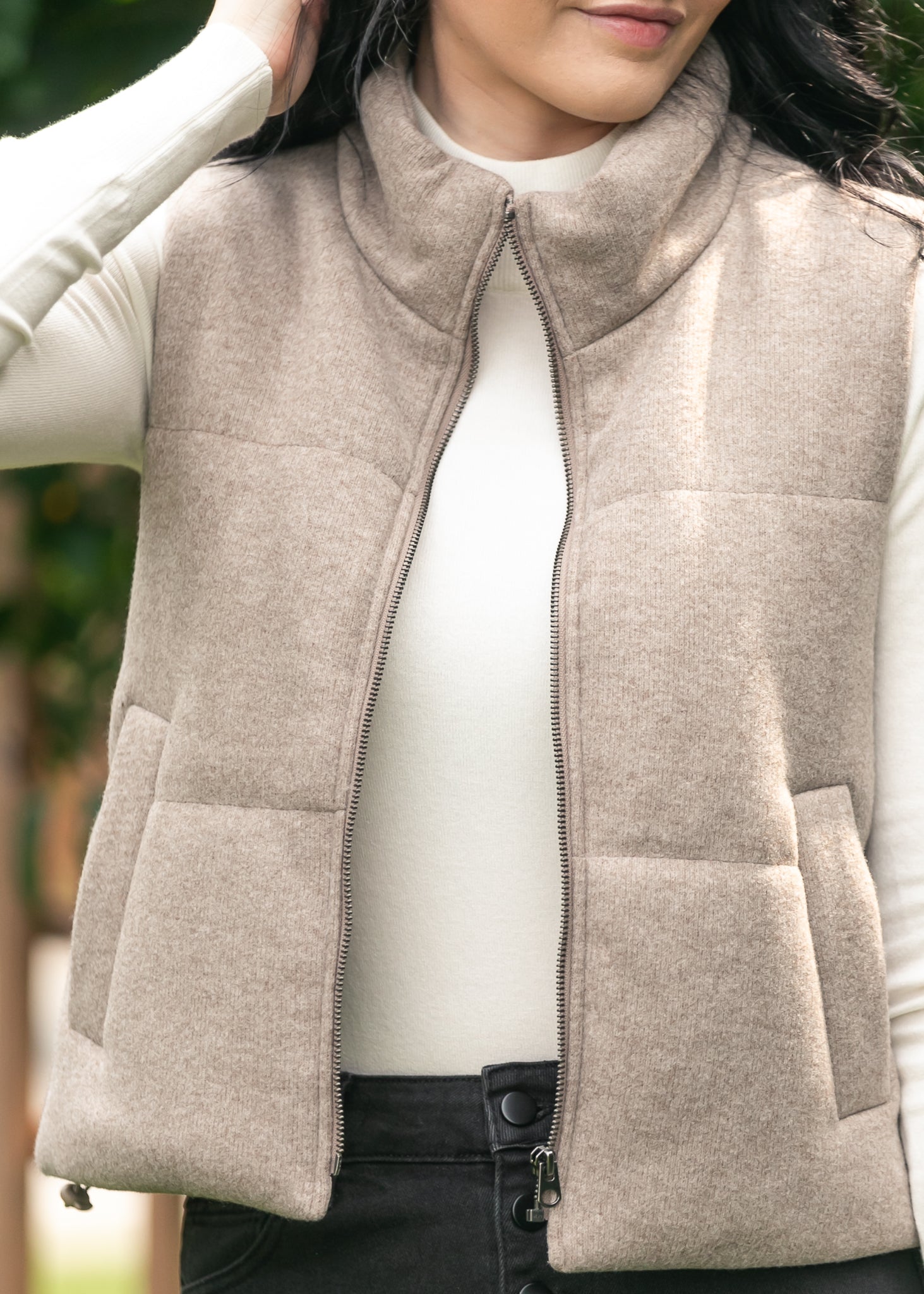 Soft Fleece Zip Up Puffer Vest FF Layering Essentials