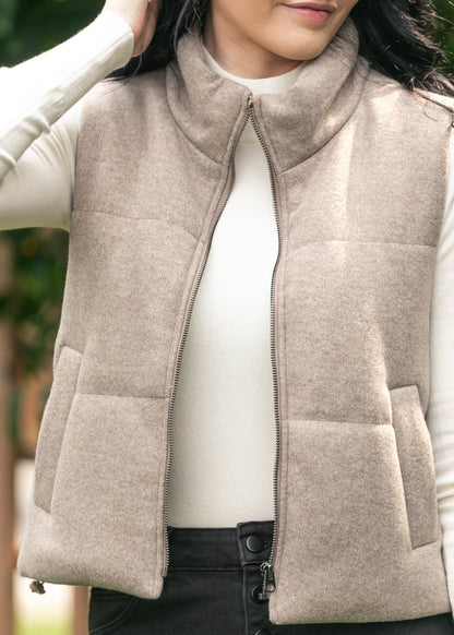 Soft Fleece Zip Up Puffer Vest FF Layering Essentials