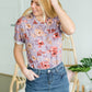 Soft Floral Cuffed Sleeve Top - FINAL SALE Tops