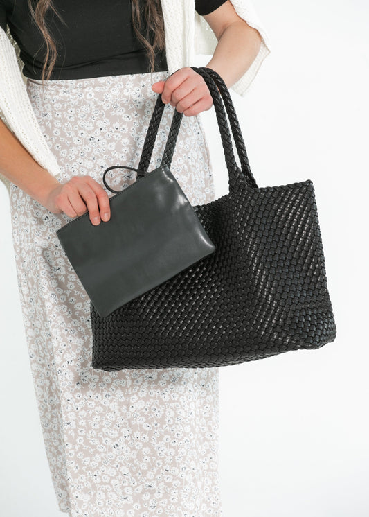 Solana Woven Vegan Leather Tote Accessories