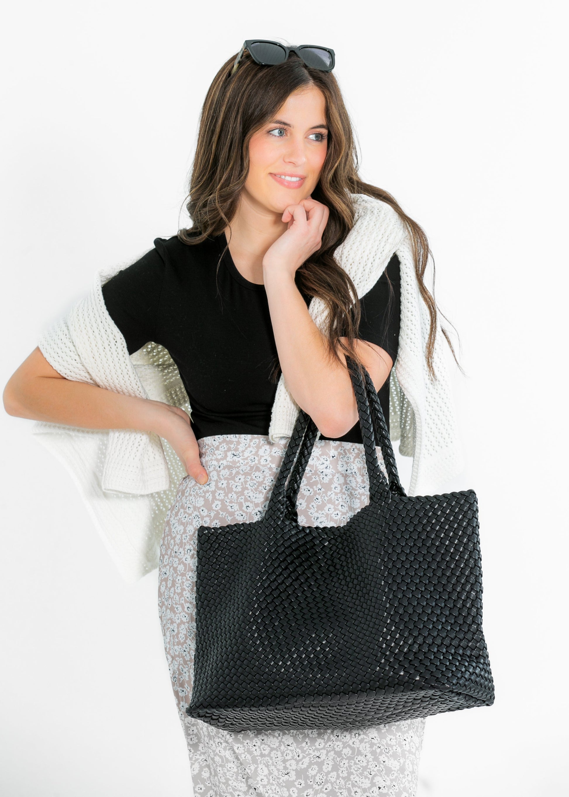 Solana Woven Vegan Leather Tote Accessories