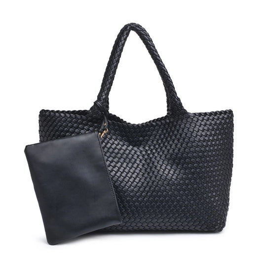 Solana Woven Vegan Leather Tote Accessories