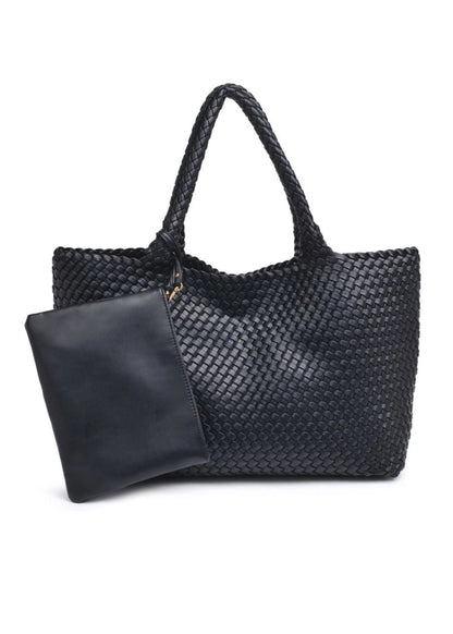 Solana Woven Vegan Leather Tote Accessories