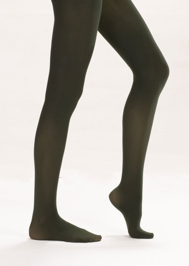Solid Basic Opaque Tights - FINAL SALE Accessories Olive