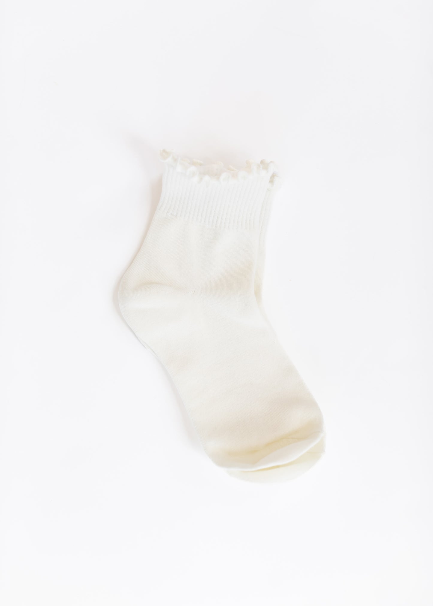 Solid Color Ruffle Ankle Socks Accessories