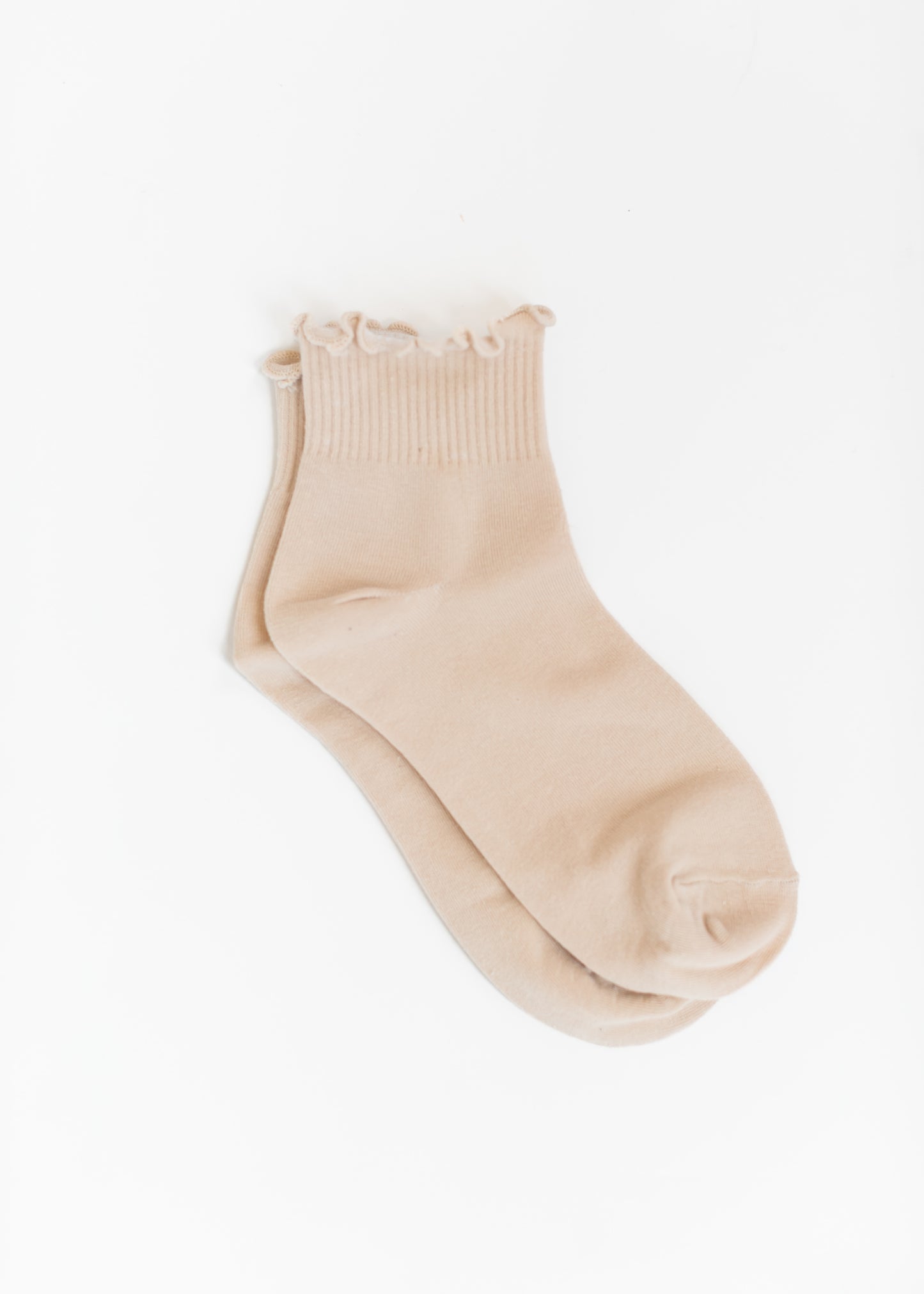 Solid Color Ruffle Ankle Socks Accessories