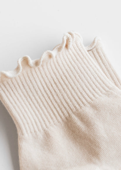 Solid Color Ruffle Mid-Calf Socks Accessories