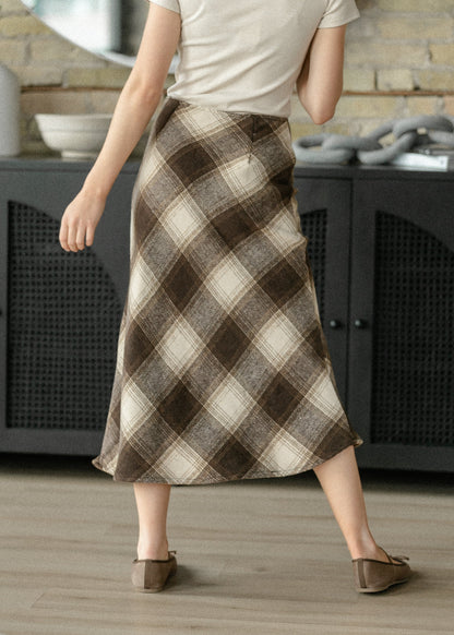 Sonata Plaid Bias Midi Skirt FF Skirts