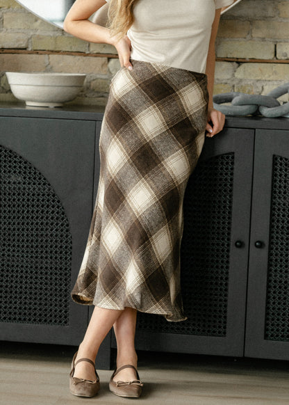 Sonata Plaid Bias Midi Skirt FF Skirts
