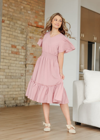 Sophie V-Neck Midi Dress IC Dresses