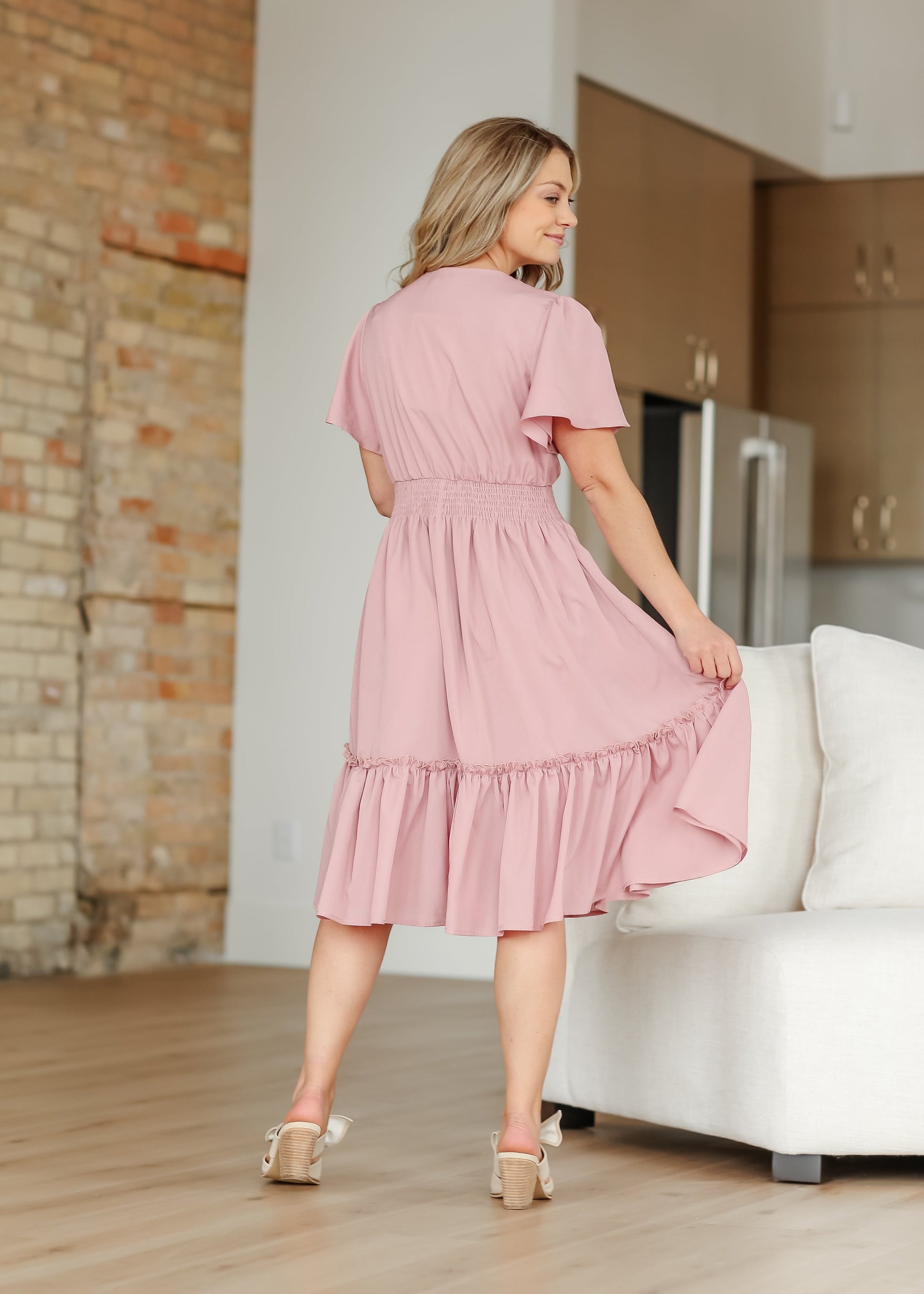 sophie midi dress The Sophie Midi Dress in Powder Pink