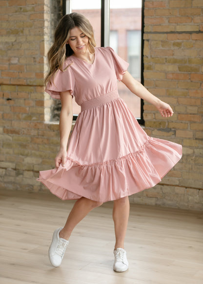 Sophie V-Neck Midi Dress IC Dresses