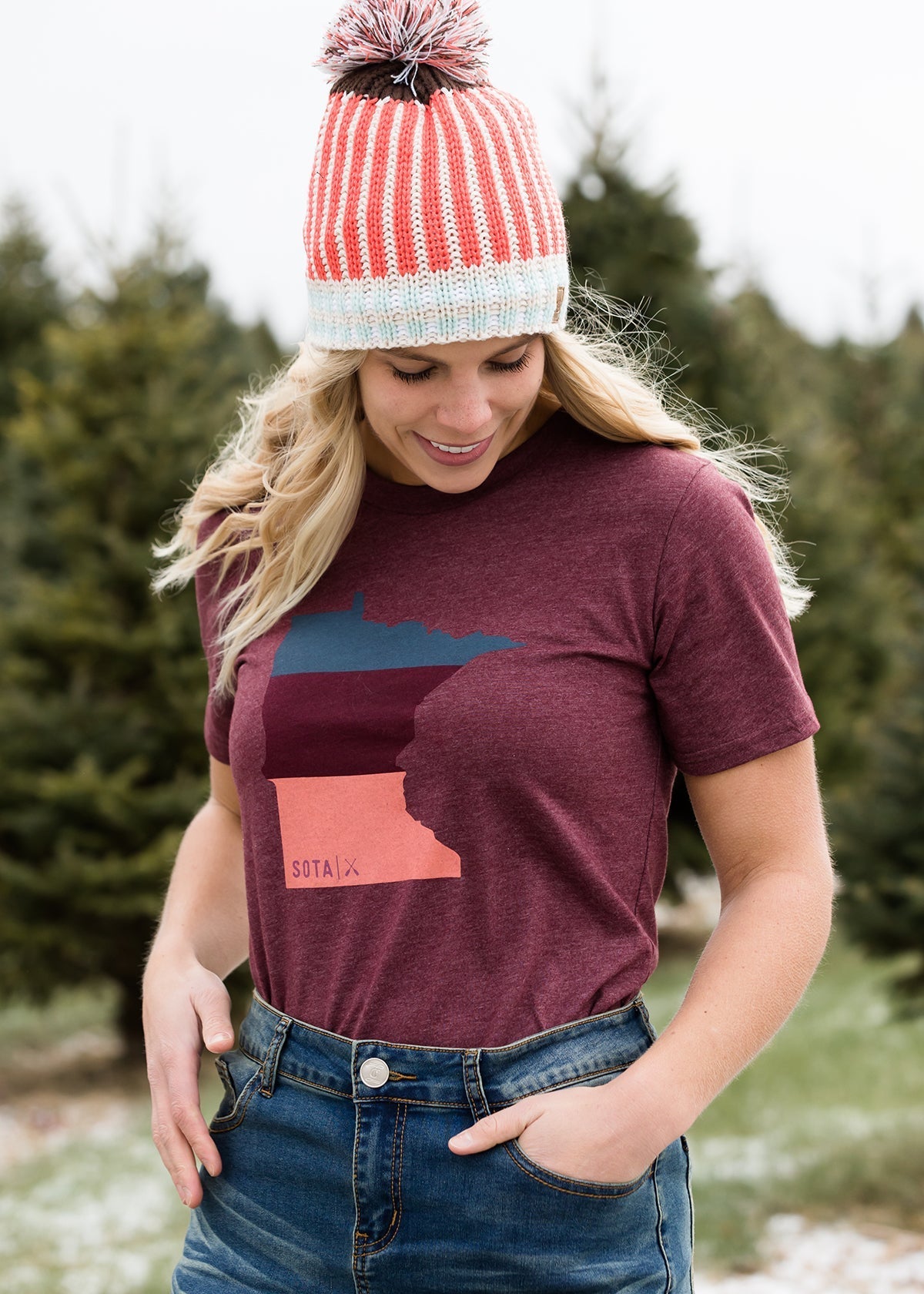 Sota' Logo Burgandy Tee - FINAL SALE Tops
