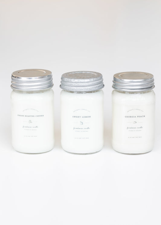 Soy Wax Mason Jar Candle 16oz Accessories