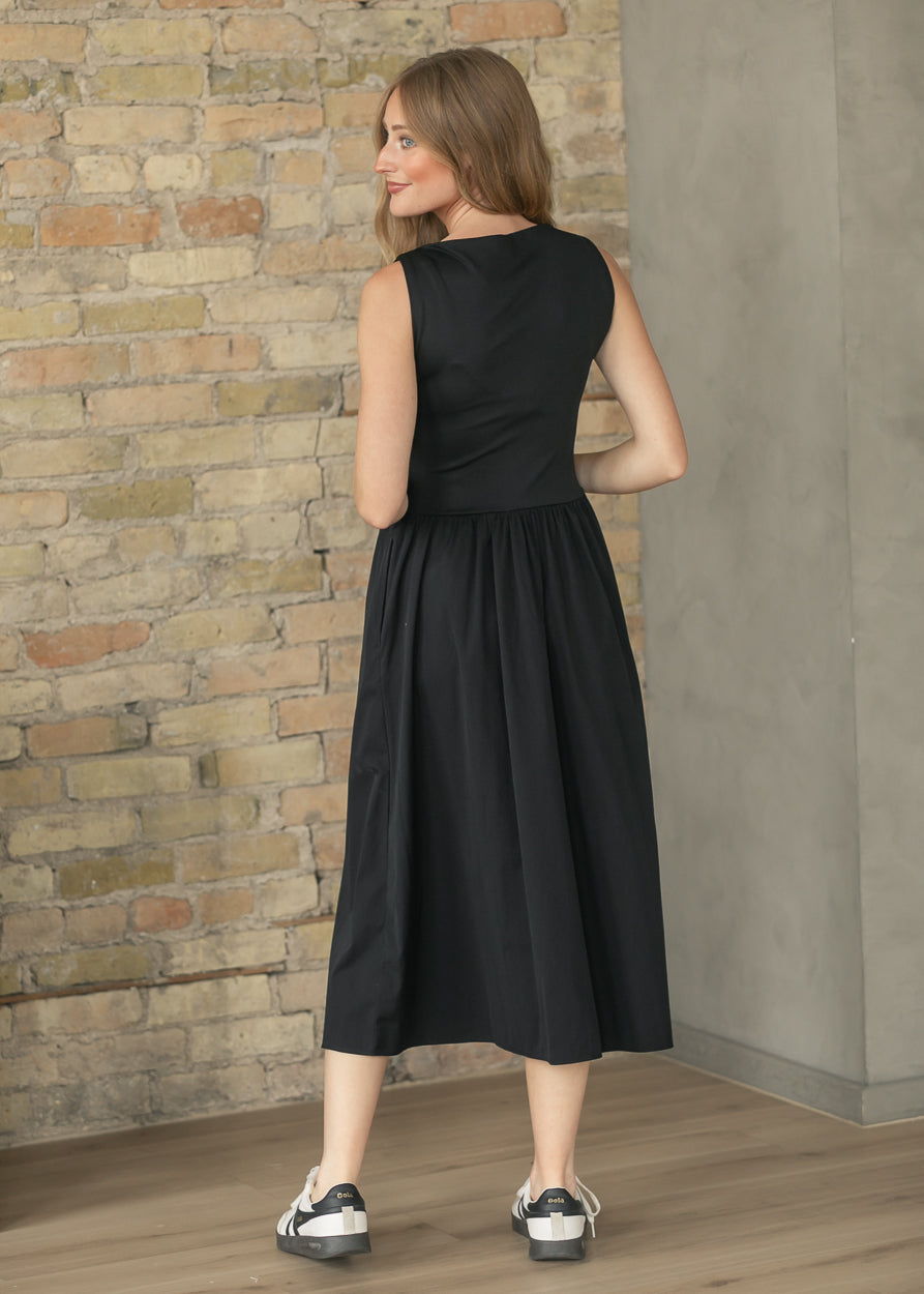 SPANX® Women's Black High Neck Midi Dress FF Dresses