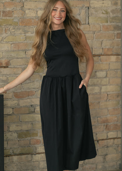 SPANX® Women's Black High Neck Midi Dress FF Dresses