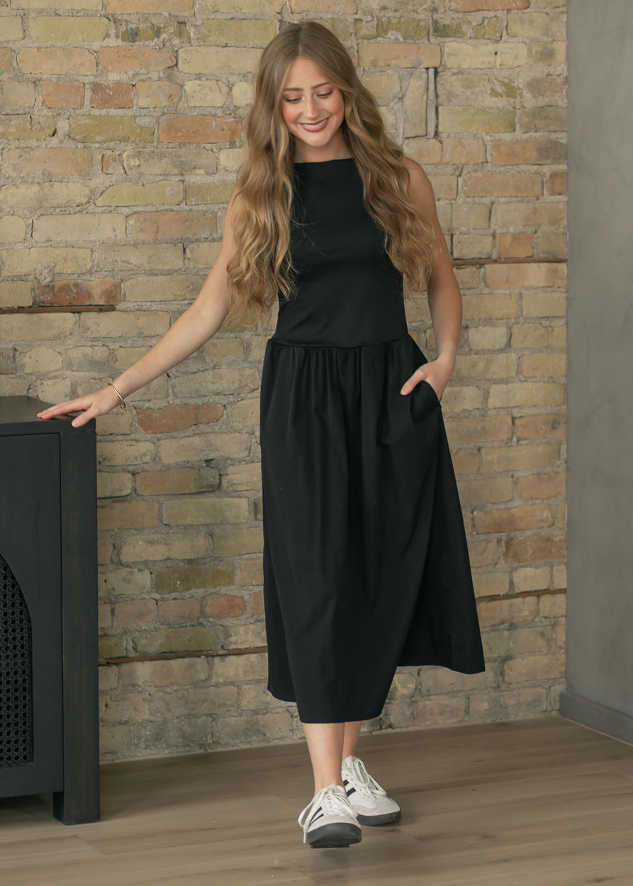 SPANX® Women's Black High Neck Midi Dress FF Dresses