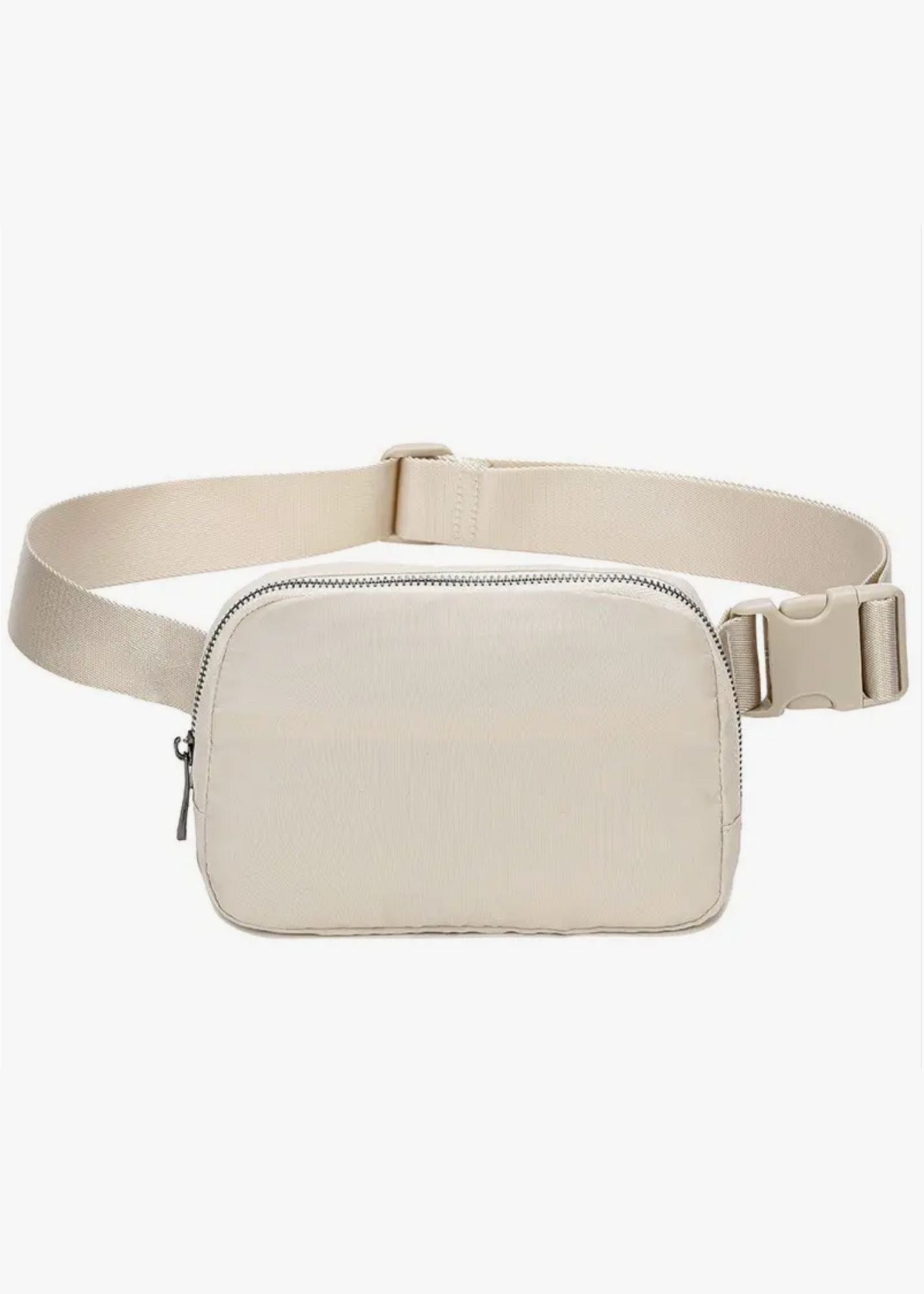 Sporty Waterproof Belt Bag Accessories Beige