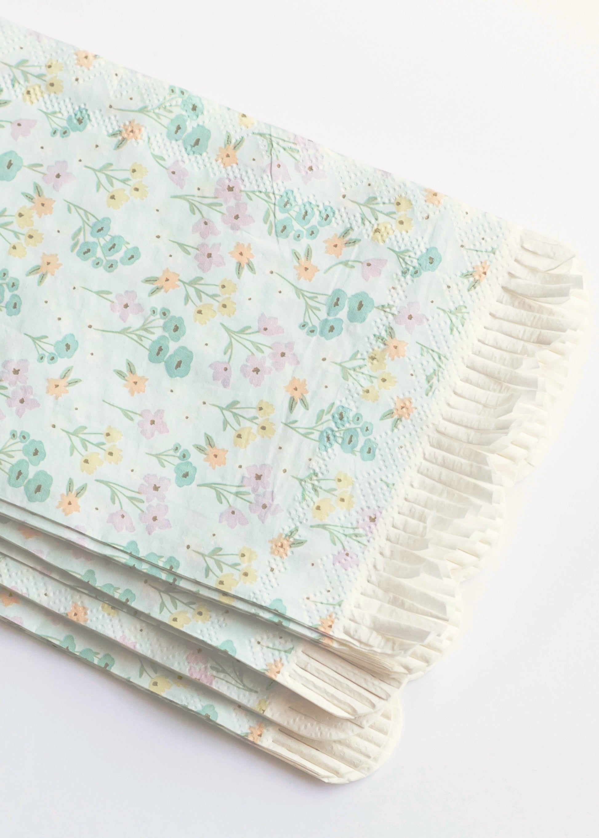 Spring Floral Scallop Fringe Guest Napkin 24ct FF Home + Lifestyle