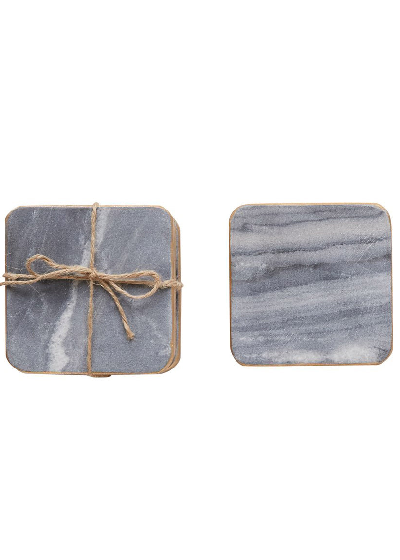 Square Gray + Gold Marble Coasters - FINAL SALE Home & Lifestyle