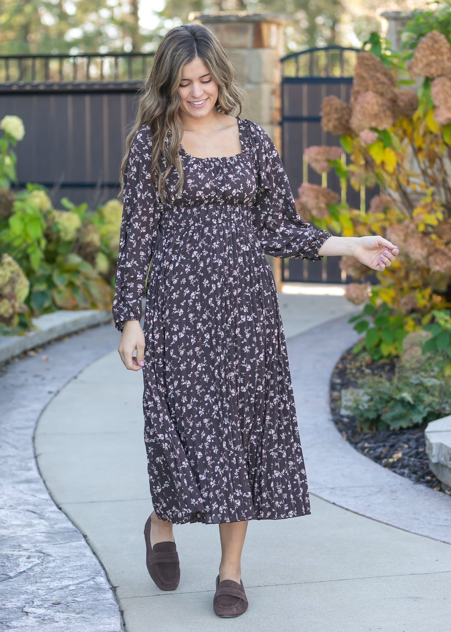 Square Neck Floral Maxi Dress FF Dresses