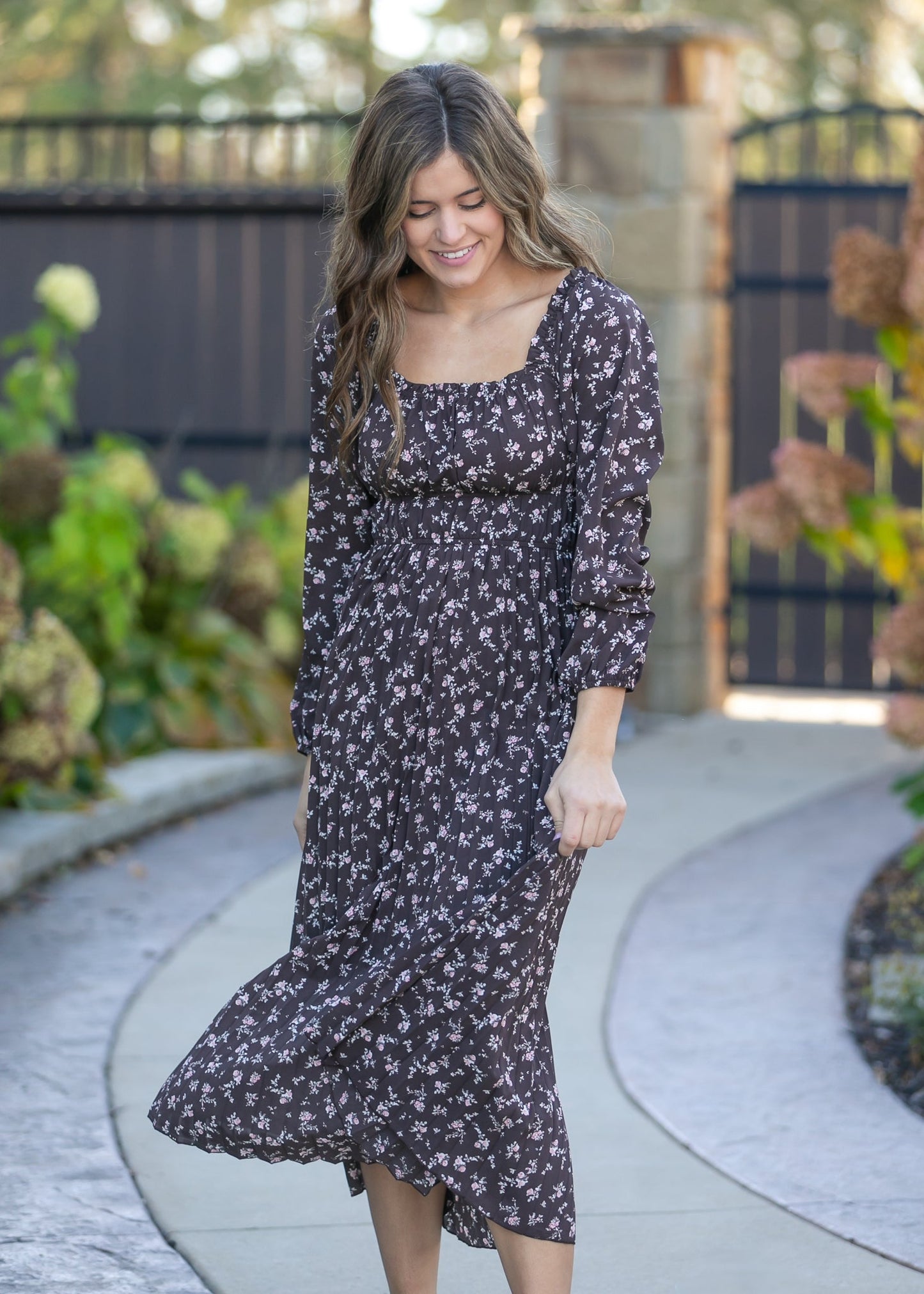 Square Neck Floral Maxi Dress FF Dresses