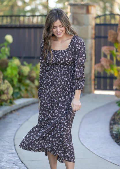 Square Neck Floral Maxi Dress FF Dresses