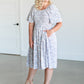Square Neck Smocked Floral Midi Dress FF Dresses