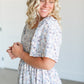 Square Neck Smocked Floral Midi Dress FF Dresses