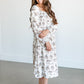Square Neck Smocked Rose Midi Dress FF Dresses
