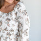 Square Neck Smocked Rose Midi Dress FF Dresses