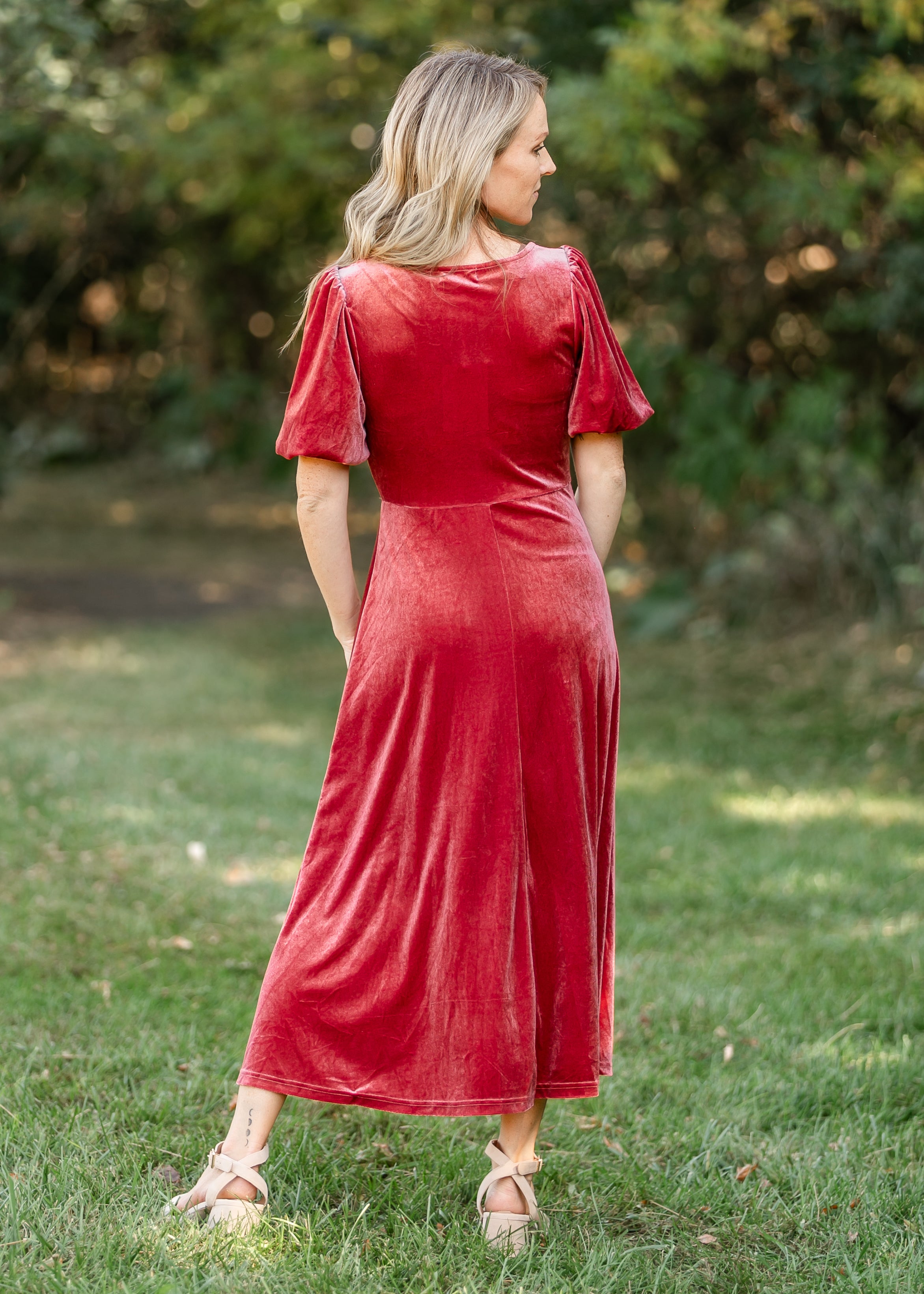 Square Neck Velvet A-line Midi Dress - FINAL SALE Inherit Co. Square Neck Velvet A-line Midi Dress - FINAL SALE Inherit Co.