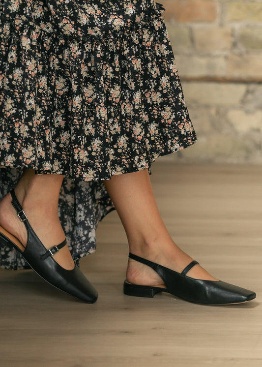 Square Toe Slingback Flats Shoes 6