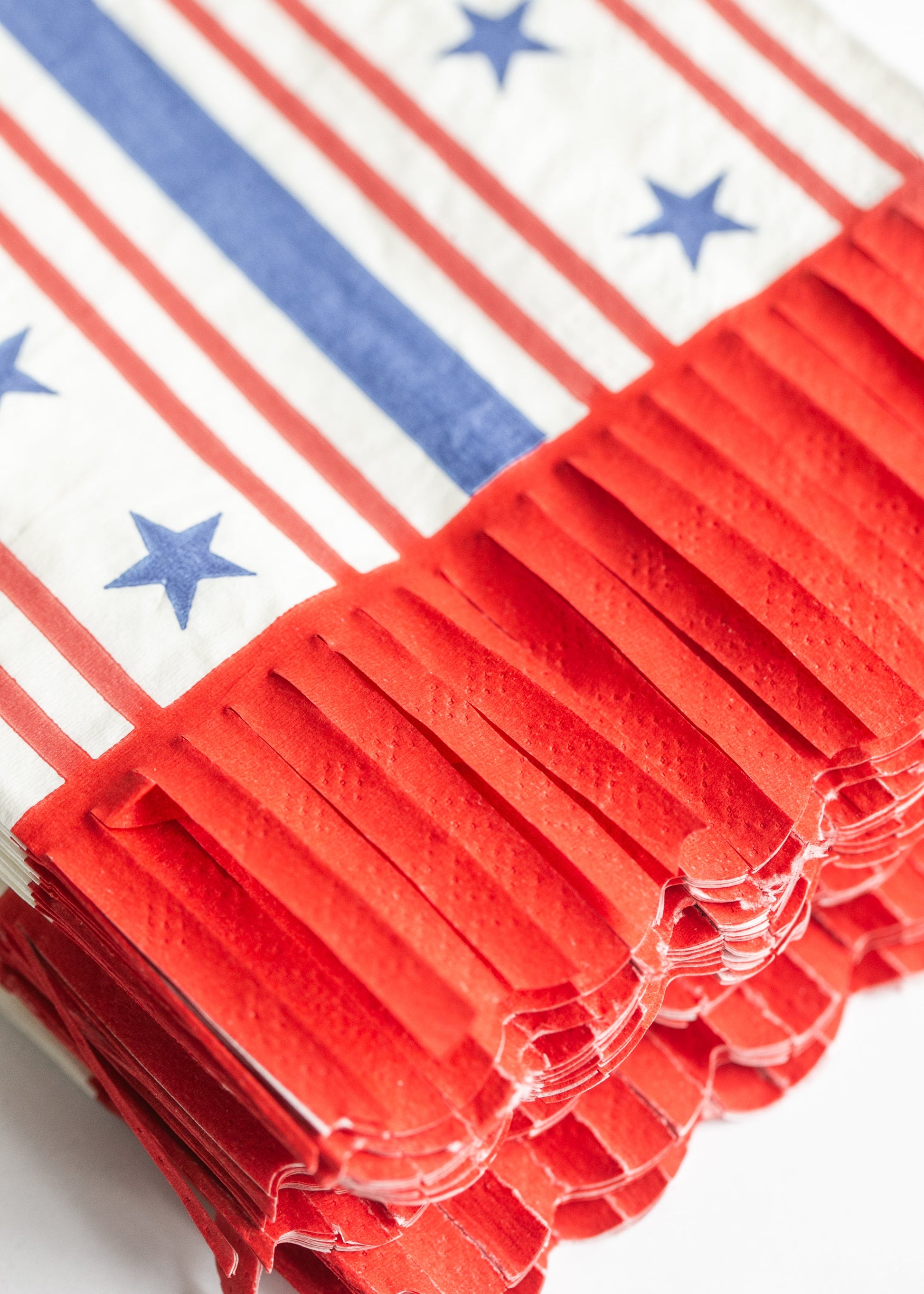 Stars and Stripes Scallop Dinner Napkin 24ct FF Home + Lifestyle