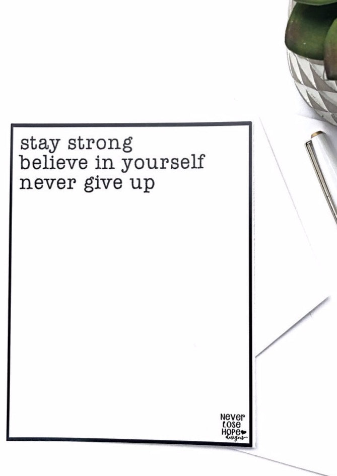 Stay Strong Notecard - FINAL SALE Home & Lifestyle