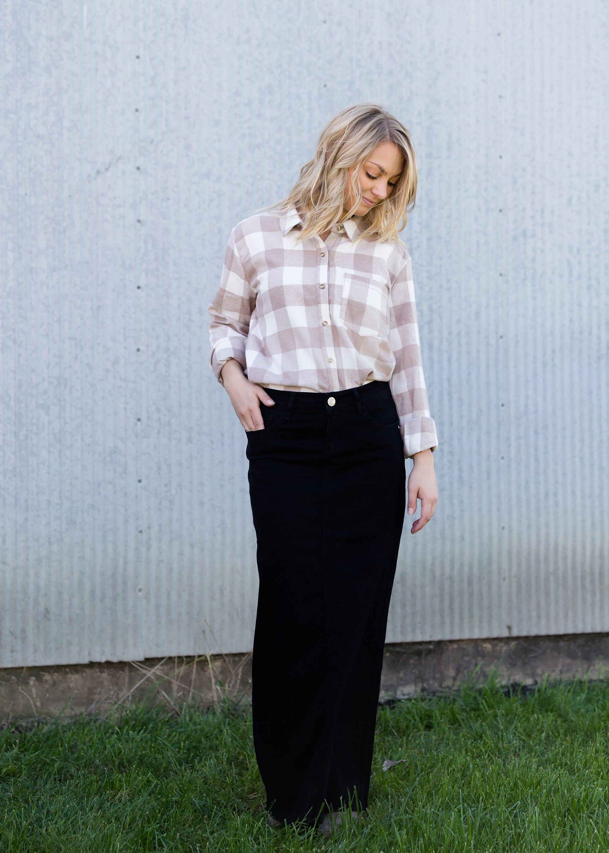 Stella Black Colored Denim Skirt - FINAL SALE IC Skirts