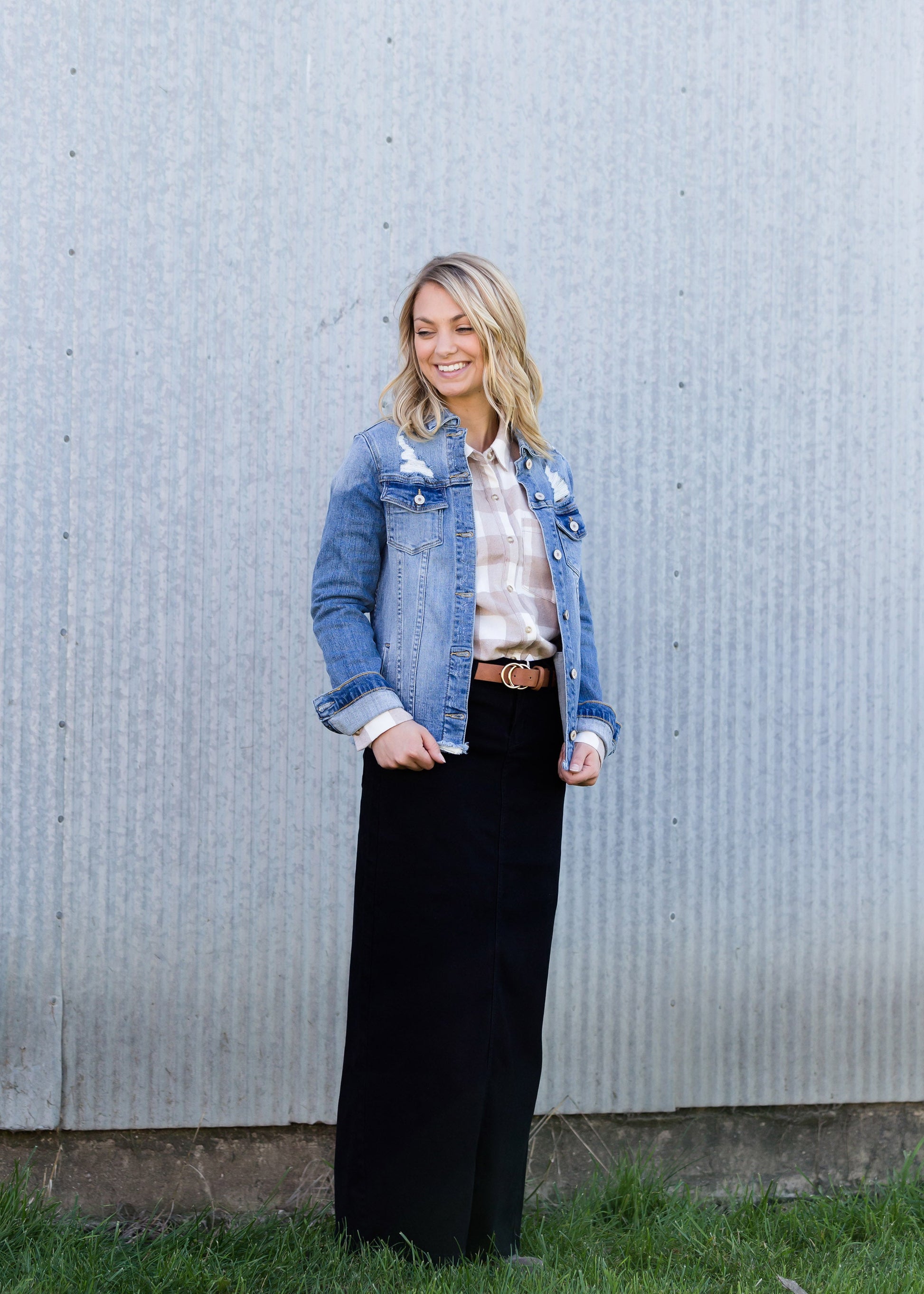 Stella Black Colored Denim Skirt - FINAL SALE Skirts
