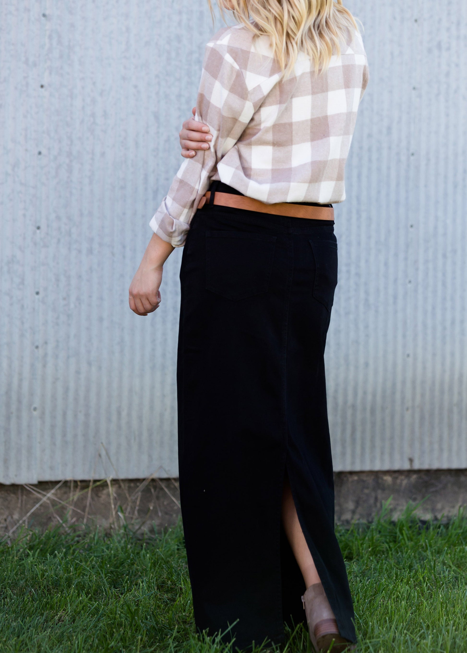 Stella Black Colored Denim Skirt - FINAL SALE Skirts