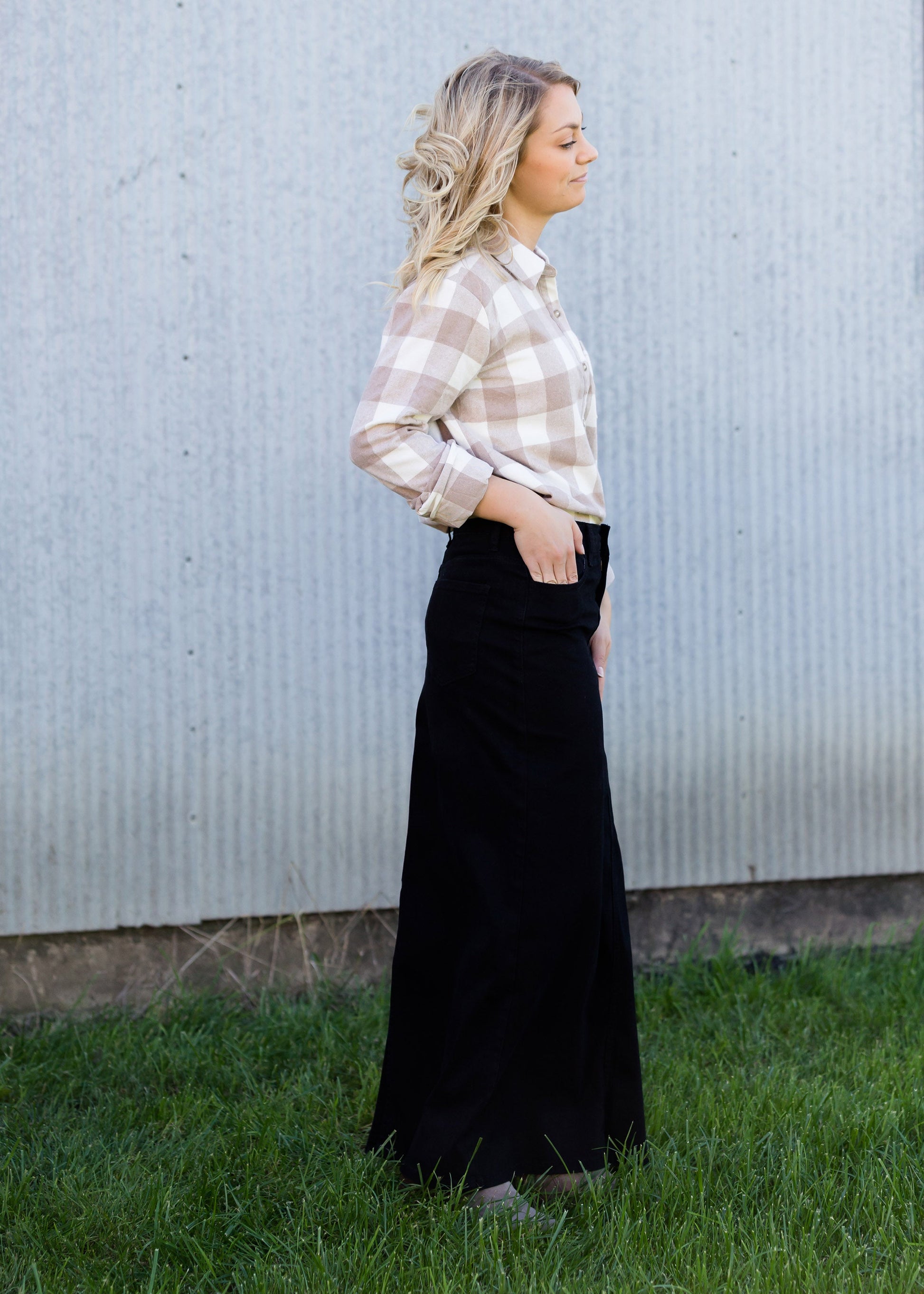 Stella Black Colored Denim Skirt - FINAL SALE Skirts