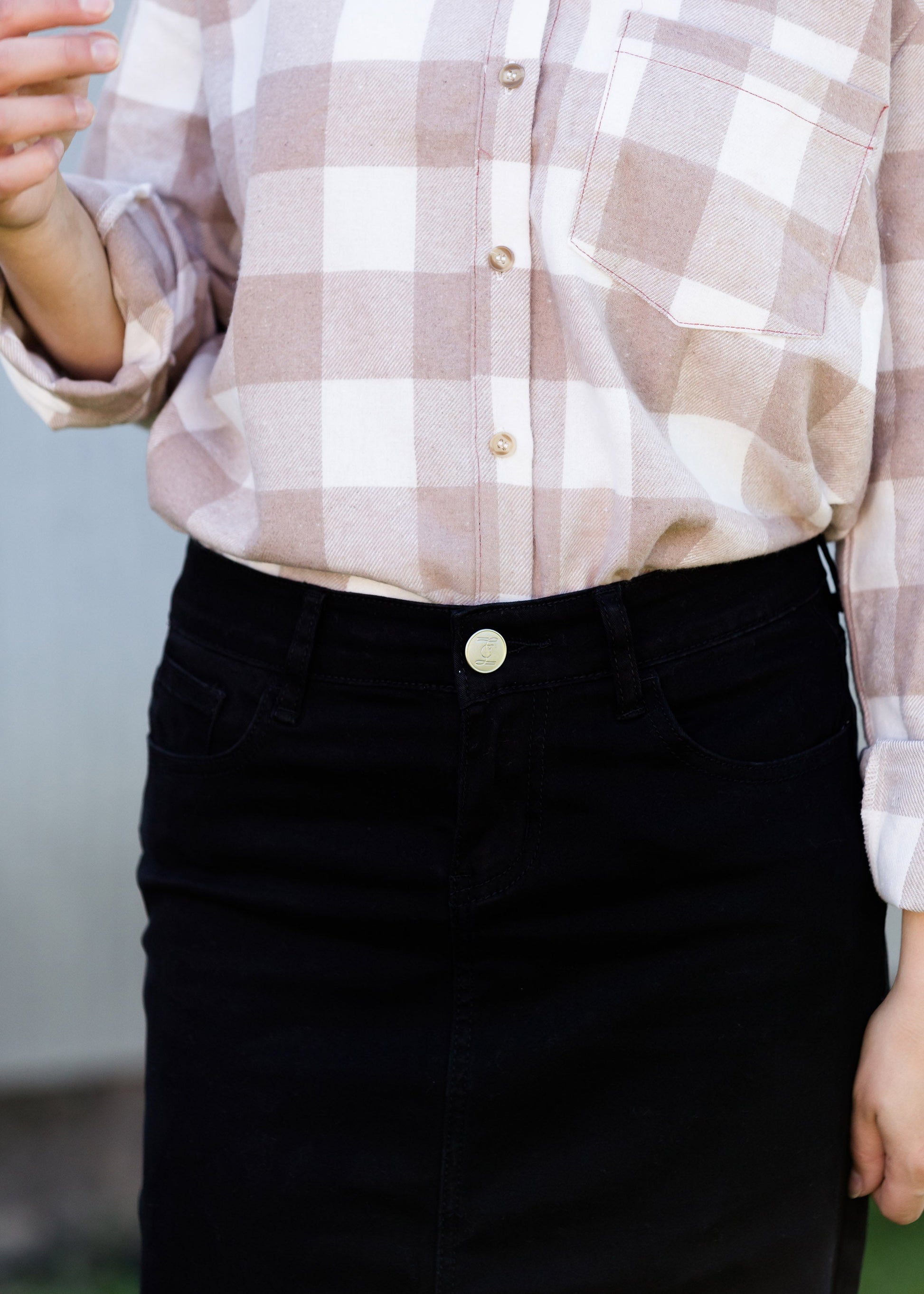 Stella Black Colored Denim Skirt - FINAL SALE Skirts
