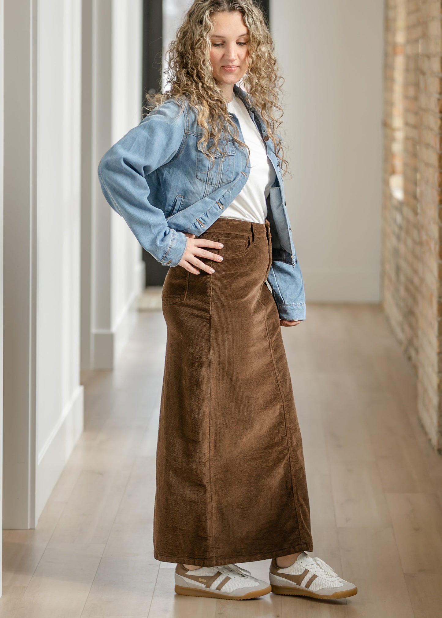 Stella Cafe Noir Corduroy Denim Maxi Skirt IC Skirts