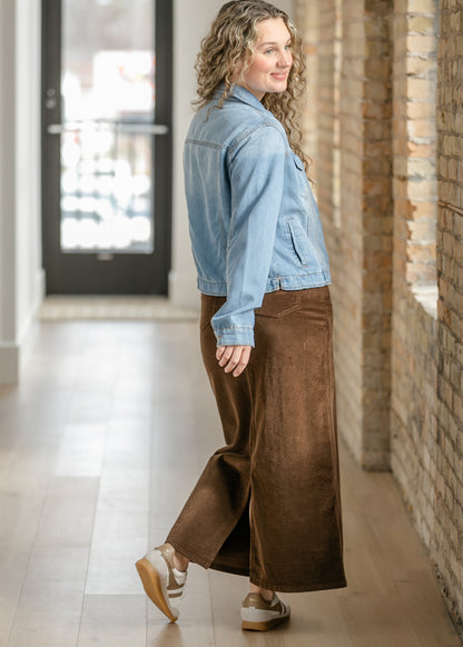 Stella Cafe Noir Corduroy Denim Maxi Skirt IC Skirts