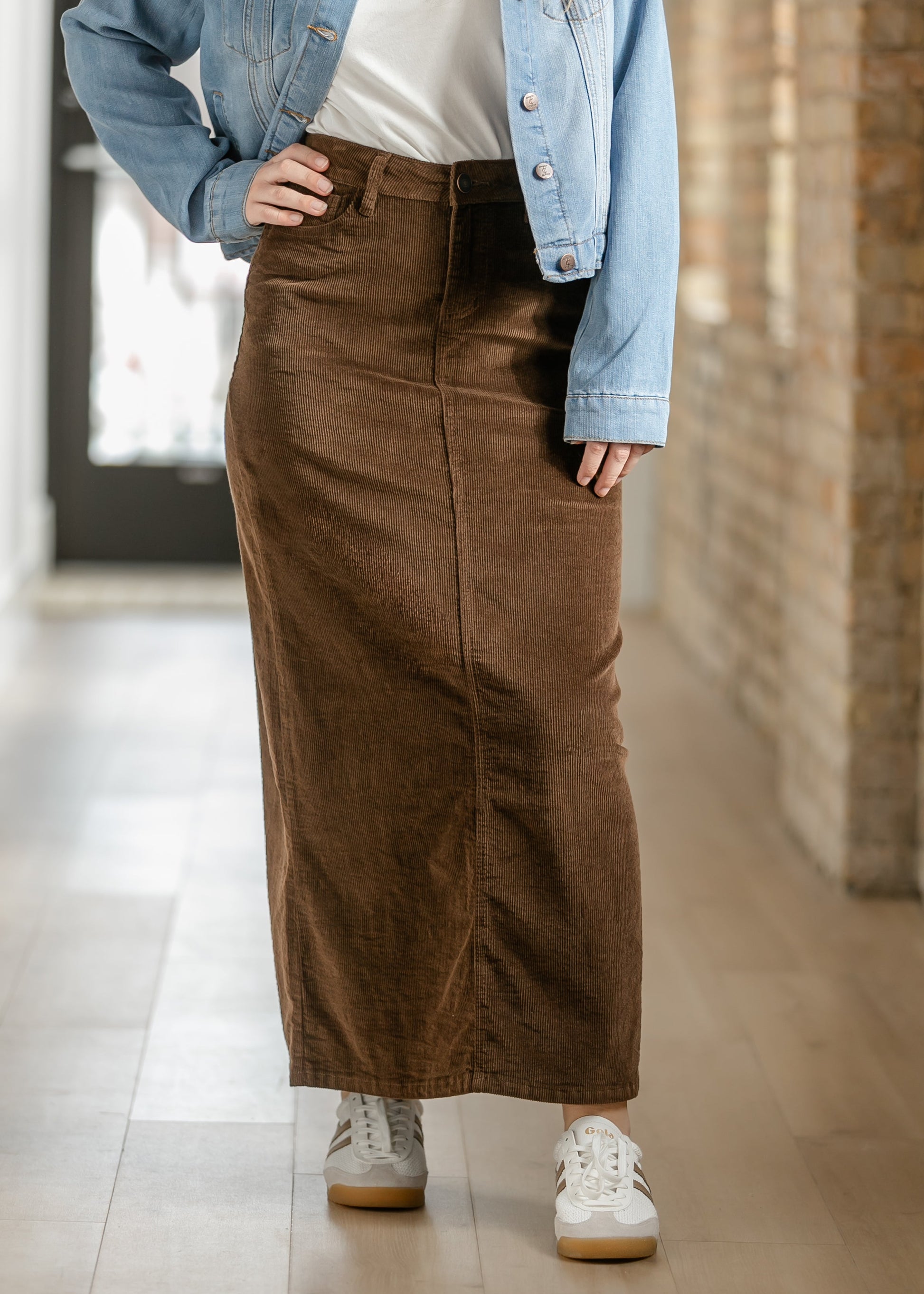Stella Cafe Noir Corduroy Denim Maxi Skirt IC Skirts