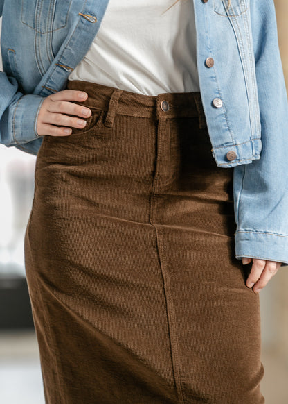 Stella Cafe Noir Corduroy Denim Maxi Skirt IC Skirts